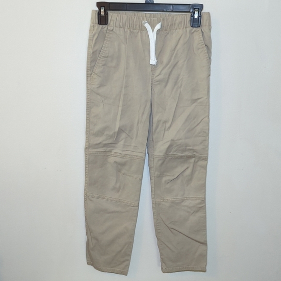Cat & Jack Khaki Drawstring Chino Pants Boys Size 12 (27x23") - Picture 1 of 2